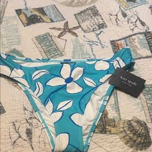 Kate Spade Turquoise and White Floral Bikini Bottom